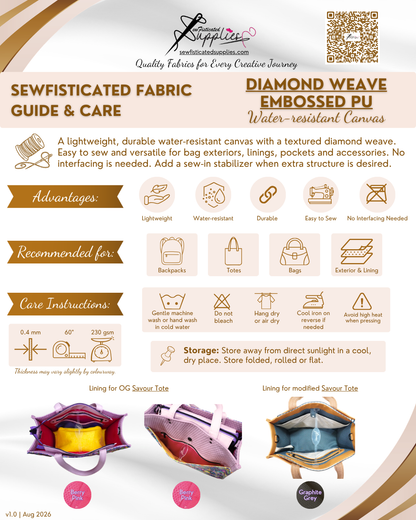 Diamond Weave Embossed Canvas - #8 WHITE