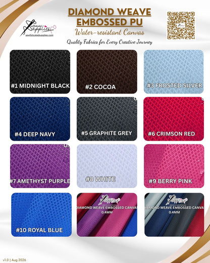 Diamond Weave Embossed Canvas - #8 WHITE