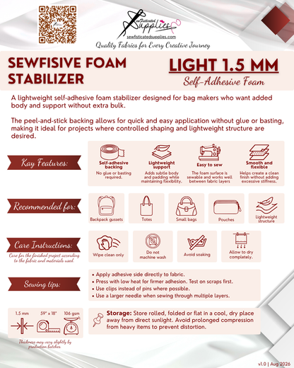 Sewfisive Foam Stabilizer - Self-Adhesive