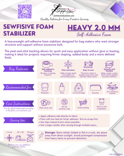 Sewfisive Foam Stabilizer - Self-Adhesive