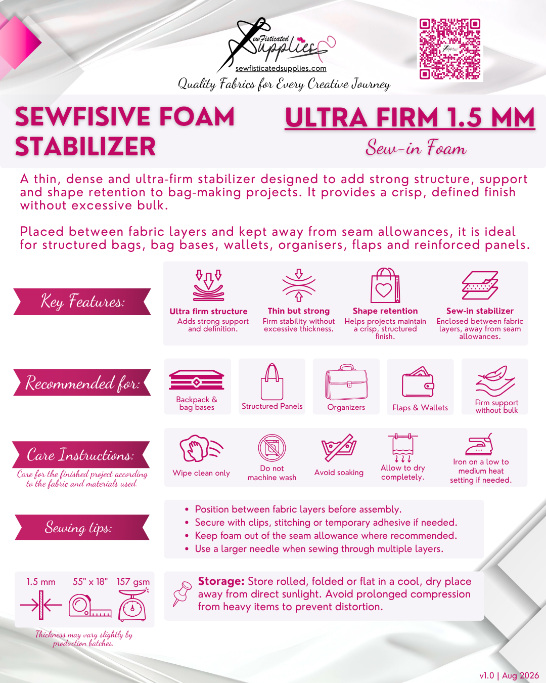 Sew-In Stabilizer Foam
