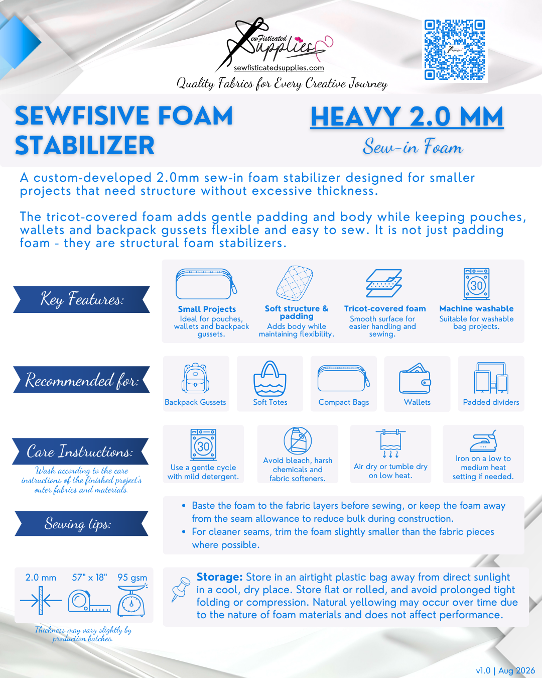 Sew-In Stabilizer Foam