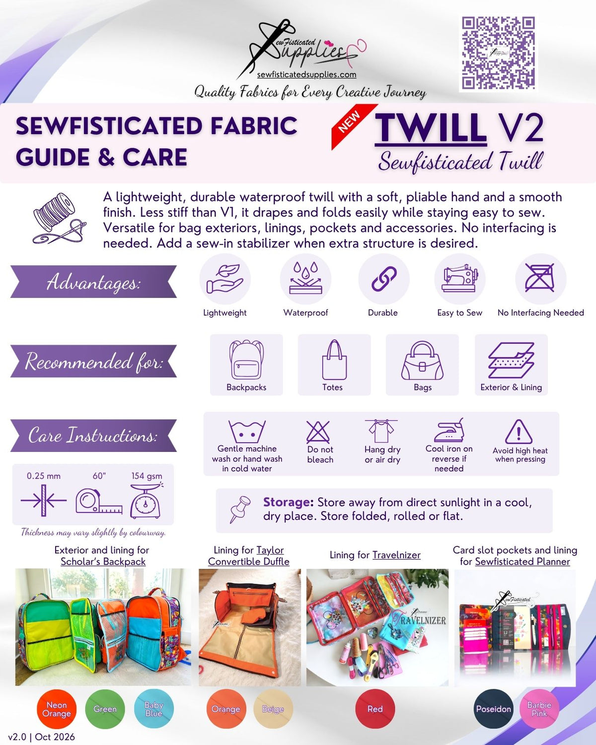 Sewfisticated Twill V2 - #26 Crushed Raspberry