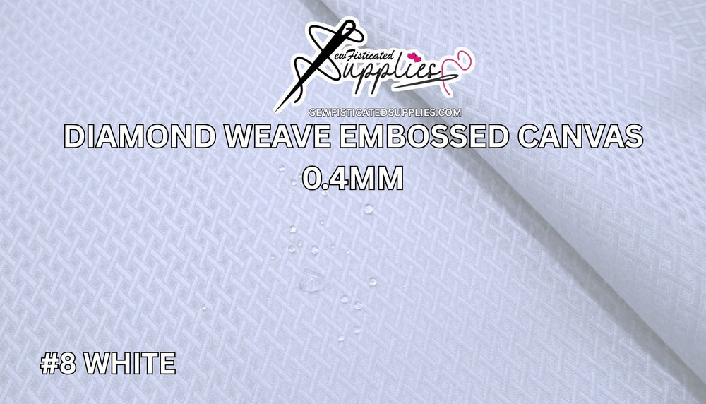 Diamond Weave Embossed Canvas - #8 WHITE