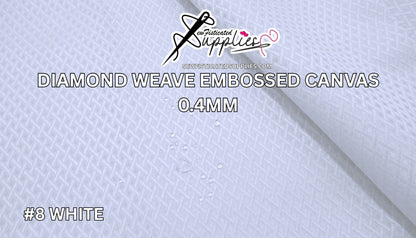 Diamond Weave Embossed Canvas - #8 WHITE