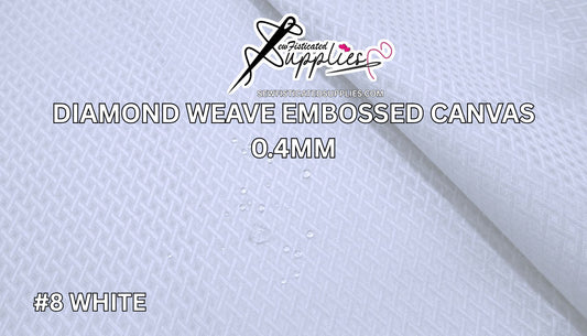 Diamond Weave Embossed Canvas - #8 WHITE