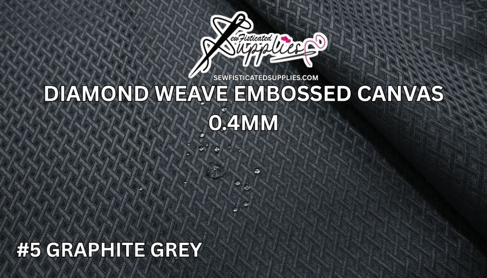 Diamond Weave Embossed Canvas - #5 GRAPHITE GREY