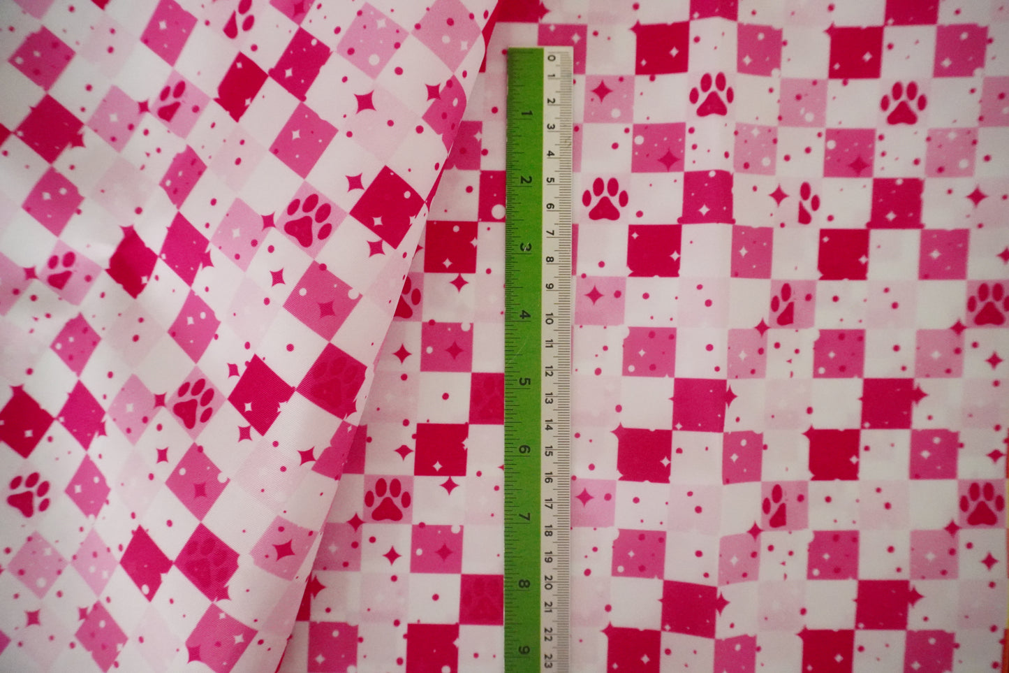 CHECKERED - CANDY PINK PAWS