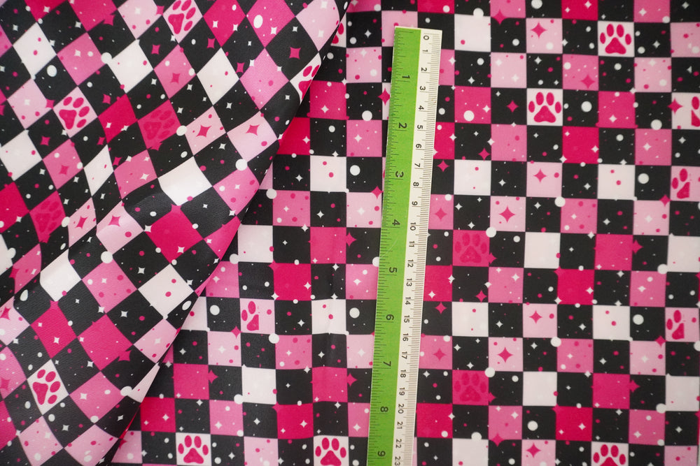 CHECKERED - MIDNIGHT PINK PAWS
