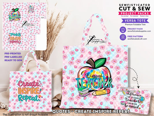 VERSA TOTE - QUOTES (CREATE.INSPIRE.REPEAT)
